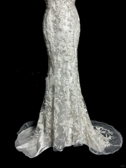 Classy Mermaid V Neckline Lace Ivory Long Wedding Dress Bridal Dresses SD2920