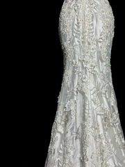 Classy Mermaid V Neckline Lace Ivory Long Wedding Dress Bridal Dresses SD2920
