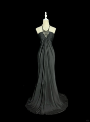 Vintage Mermaid Halter Gray Long Prom Gown Fairy Prom Dresses SD2938