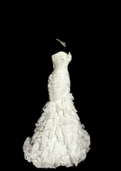 Classy Mermaid Sweetheart Tulle Ivory Long Wedding Dress Bridal Dresses SD2946