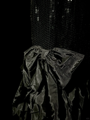 Vintage Mermaid Sweetheart Black Sequin Long Prom Gown Fairy Prom Dresses SD2961