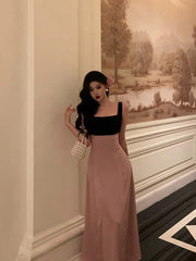 Gorgeous A Line Straps Pink Sleeveless Date Night Dress Prom Dresses Birthday Outfits SD621