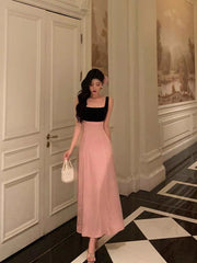 Gorgeous A Line Straps Pink Sleeveless Date Night Dress Prom Dresses Birthday Outfits SD621