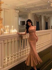 Gorgeous Mermaid Spaghetti Straps Sleeveless Date Night Dress Prom Dresses Birthday Outfits SD638
