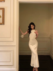 Stunning Sheath Jewel Neckline White Pleated Prom Dresses Birthday Outfit SD779