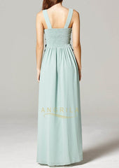 Sleek Chiffon V-Neck Prom Dresses with Lace Embroidery