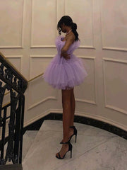 Short Purple Graduation Homecoming Dresses SH012