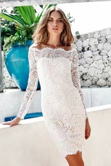 White Lace Homecoming Dress for Teens, Affordable Sexy Short Prom Dresses