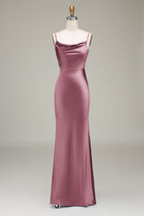 Cowl Neck and Back Maxi Dress in Dusty Blue