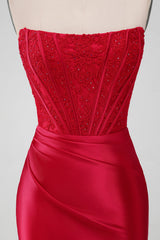 Strapless Lace Ruched Bodycon Short Homecoming Dress