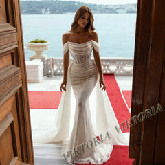 VIKTORIA Vintage Backless Wedding Dresses For Woman Spaghetti Straps Lace Appliques