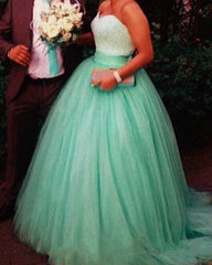 Sage Green Plus Size Prom Dresses Sweetheart Corset Ball Gown