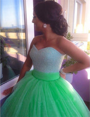 Sage Green Plus Size Prom Dresses Sweetheart Corset Ball Gown