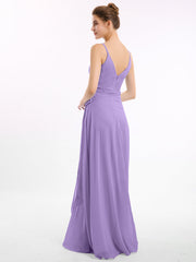 Spaghetti Strap Chiffon Dresses with Sash Bow-Tahiti