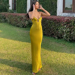 Vintage Satin Prom Dress Sheath Spaghetti Strap Evening Dress Long Formal Dress HZ1024