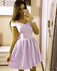 Satin V Neck Homecoming Dresses With Straps
