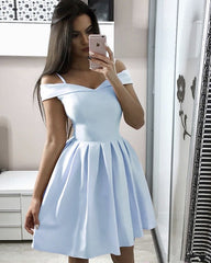 Satin V Neck Homecoming Dresses With Straps