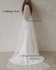 Sexy Mermaid Wedding Dress V-Neck Open Back Beach Gown