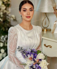 Luxury Satin Wedding Dresses Mermaid Sexy Glitter Gowns