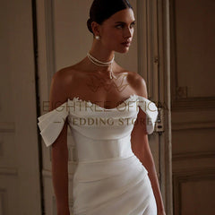 Eightree White Mermaid Wedding Dresses Women Off The Shoulder Lace Bridal Dress Elegant Evening Prom Gowns