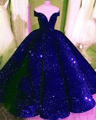 Sequin Ball Gown Dresses Off The Shoulder