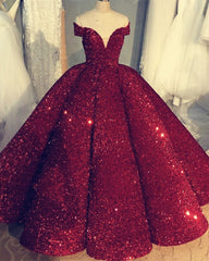 Sequin Ball Gown Dresses Off The Shoulder