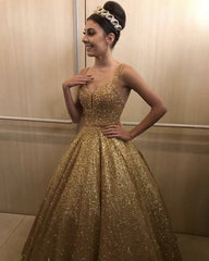 Sequin Ball Gown Prom Dresses Spaghetti Straps