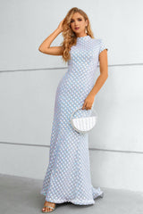 Sequined Lace Jewel Neck Short Sleeves Mermaid Elegant Formal Dresses, CP0910