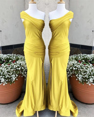 Sexy Mermaid Bridesmaid Dresses One Shoulder High Slit