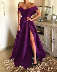Sexy Off The Shoulder V Neck Long Split Gown