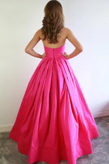 Aimishang A Line Evening Dresses Spaghetti Straps Satin V Neck Long Prom Dresses