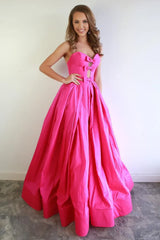 Aimishang A Line Evening Dresses Spaghetti Straps Satin V Neck Long Prom Dresses