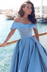 Sexy Off Shoulders Satin Black Long Evening Formal Dress Split Wedding Guest Dress