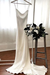 Sexy Sleeveless Mermaid White Prom Dresses Long Maxi Dress