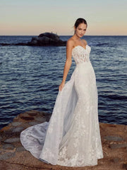 Beach Wedding Dresses With Detachable Train Sexy Bridal Gowns