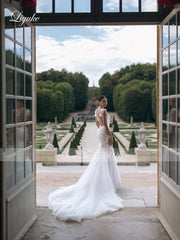 Liyuke Shining Symmetrical Lace Sweetheart Mermaid Wedding Dress
