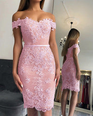 Sheath Homecoming Dresses Lace Off The Shoulder