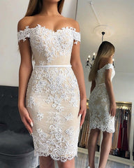 Sheath Homecoming Dresses Lace Off The Shoulder