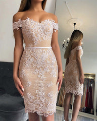 Sheath Homecoming Dresses Lace Off The Shoulder