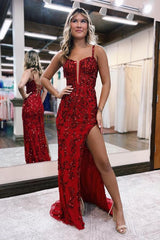 Sheath Corset Back Prom Evening Dress With Beading And Sequin TP1184