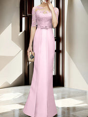 Sheath/column hallucination collar to floor length, mother of the bride dress