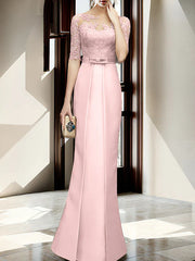 Sheath/column hallucination collar to floor length, mother of the bride dress