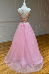 Shiny V Neck Backless Light Blue Long Prom Dresses Evening Dresses TP1018