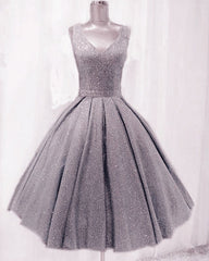 Short Ball Gown Prom Homecoming Dresses Sequins V Neck