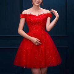 Short Burgundy Prom Dresses Sequin Lace