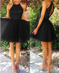 Short Emerald Green Homecoming Dresses Tulle Beaded Open Back
