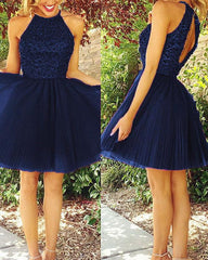Short Emerald Green Homecoming Dresses Tulle Beaded Open Back