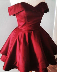 Short Homecoming Dresses Satin Off Shoulder