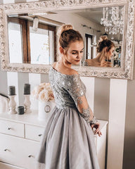Short Lace Long Sleeves Off Shoulder Homecoming Dresses