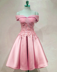 Short Off Shoulder Prom Homecoming Dresses Lace Embroidery